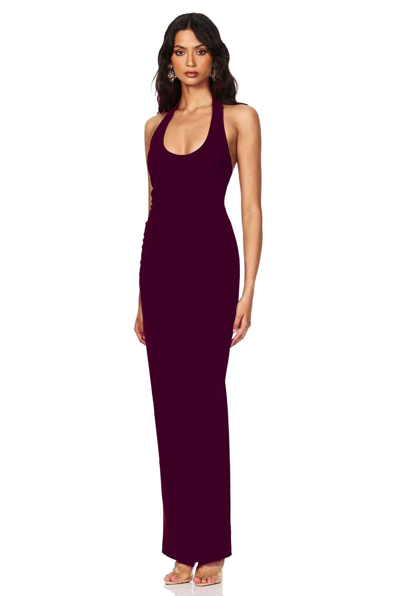 hustle maxi dress nookie Natalia Halter Maxi Wine / M