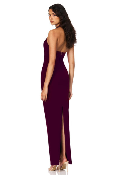 Nookie Natalia Halter Maxi Dress - Wine