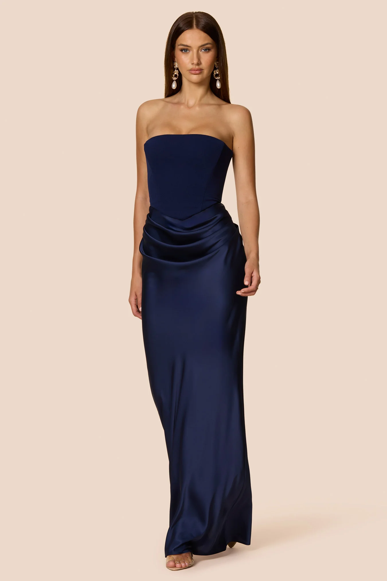 Nookie Chiara Strapless Gown - Navy