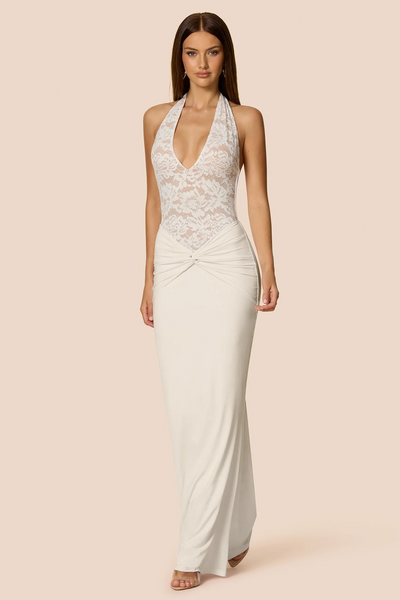 Nookie Lennox Halter Gown - White