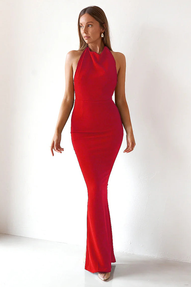 Backless Gown - Chilli