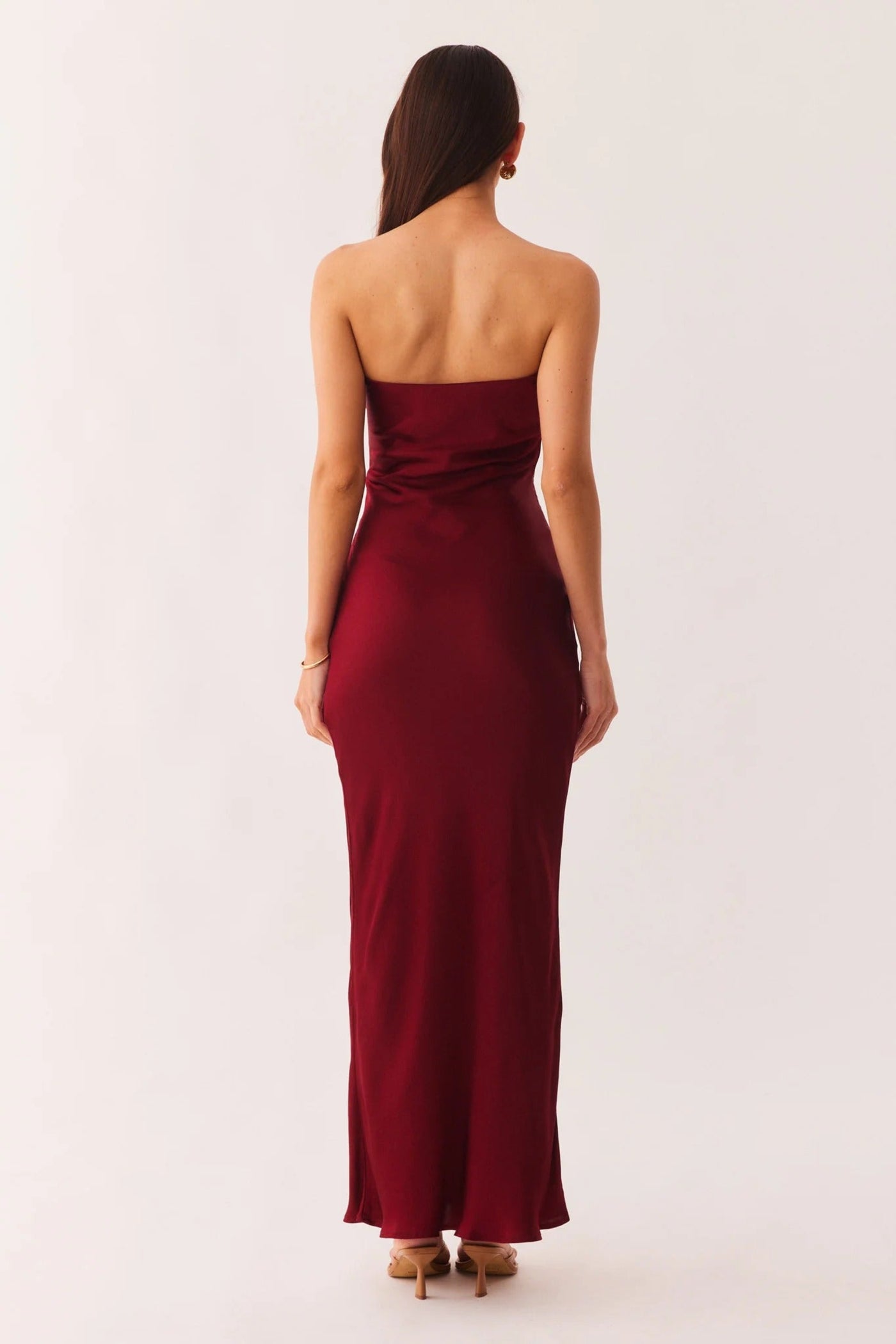 Angie Front Tie Maxi Dress - Wine