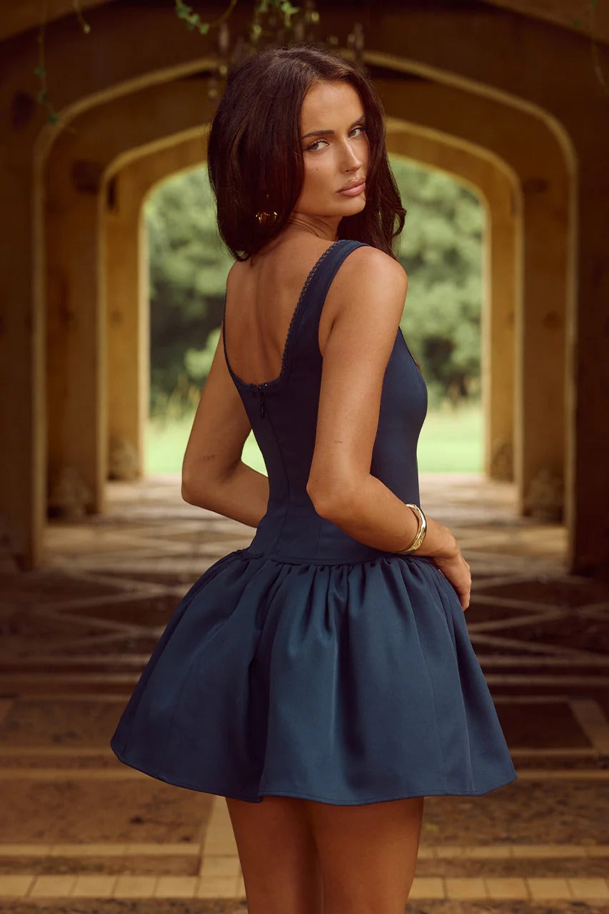 ADALINE MINI DRESS - NAVY