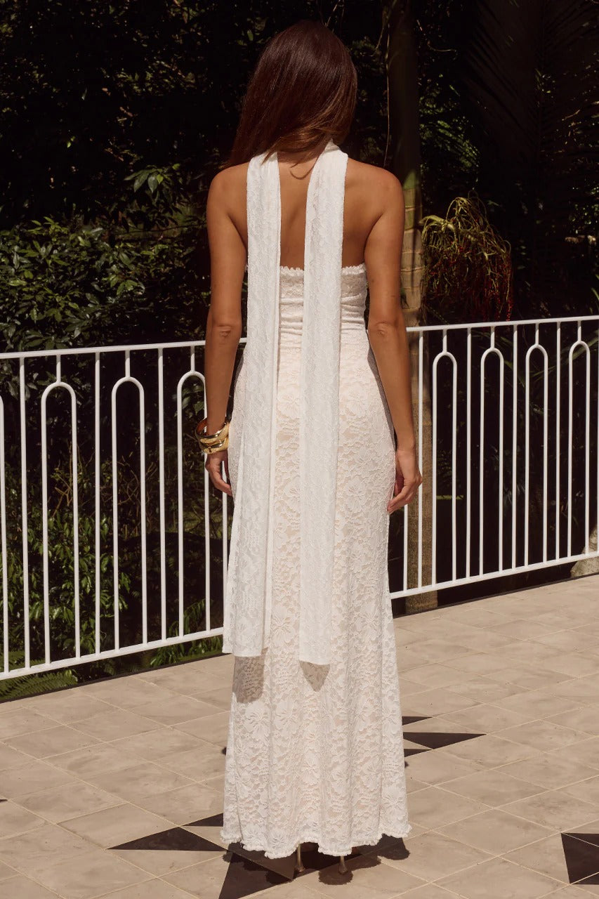 Amana STRAPLESS SCARF MAXI DRESS - White - M