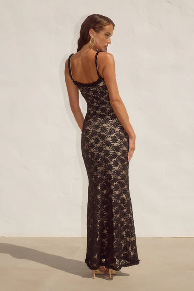 Sarta Lace Maxi Dress - Black