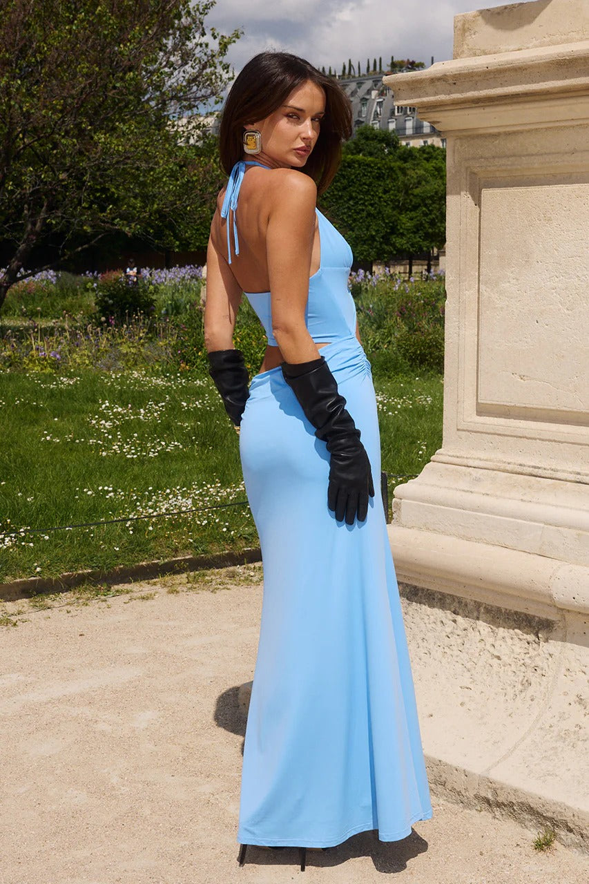 Lumia Halter Maxi Dress - Bluebell