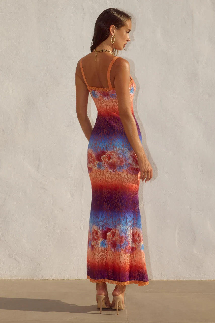 pink ombre maxi dress Runaway The Label Serina Lace in Orange,Blue Size:CHILD-XXS-12-18 Months Tall Bride the maxi dress made Children's Crochet Sweater Dress