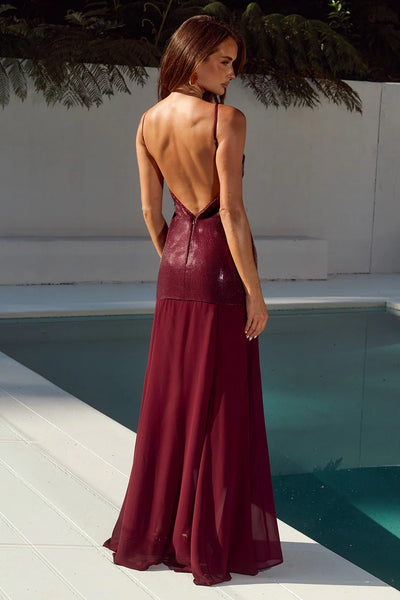Tulia Maxi Dress - Wine