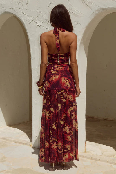 Valletta Maxi Skirt - Eliana Red