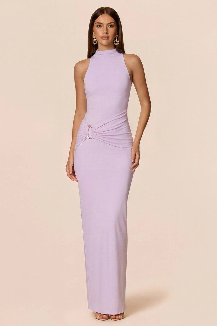 Nookie Petra High-neck Maxi Dress in Purple