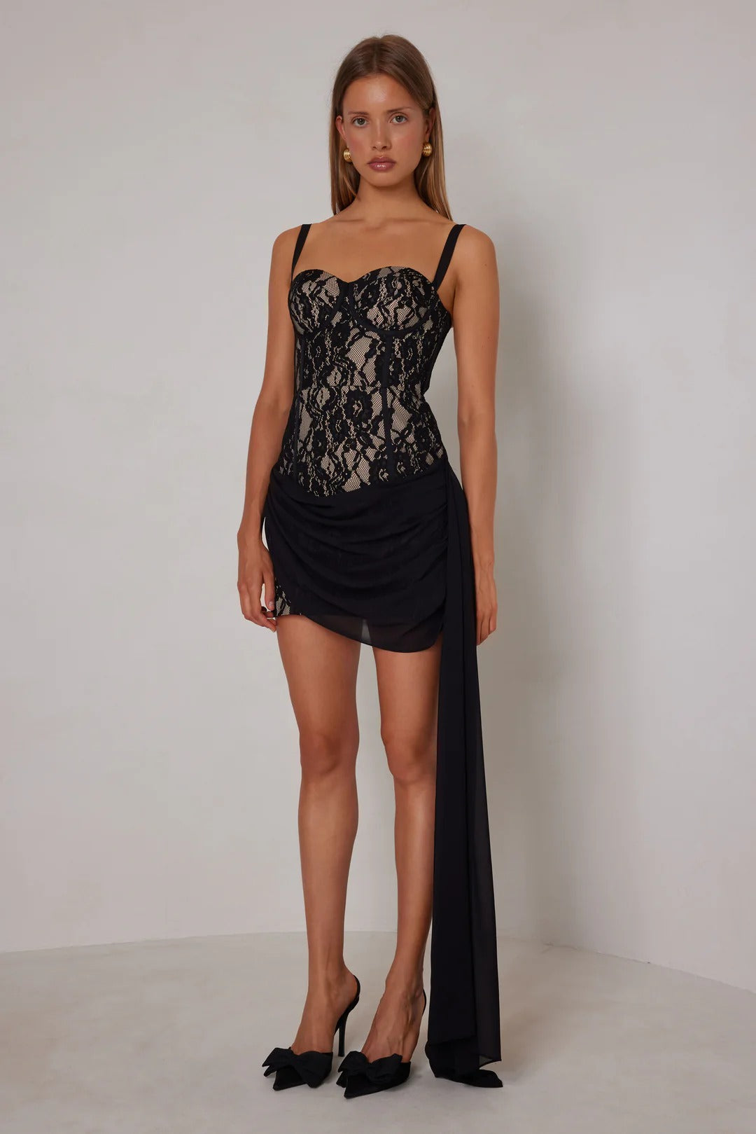 alex black dress Alex Evenings Long Stretch Scuba Off The Shoulder Dress with Cascade : 14