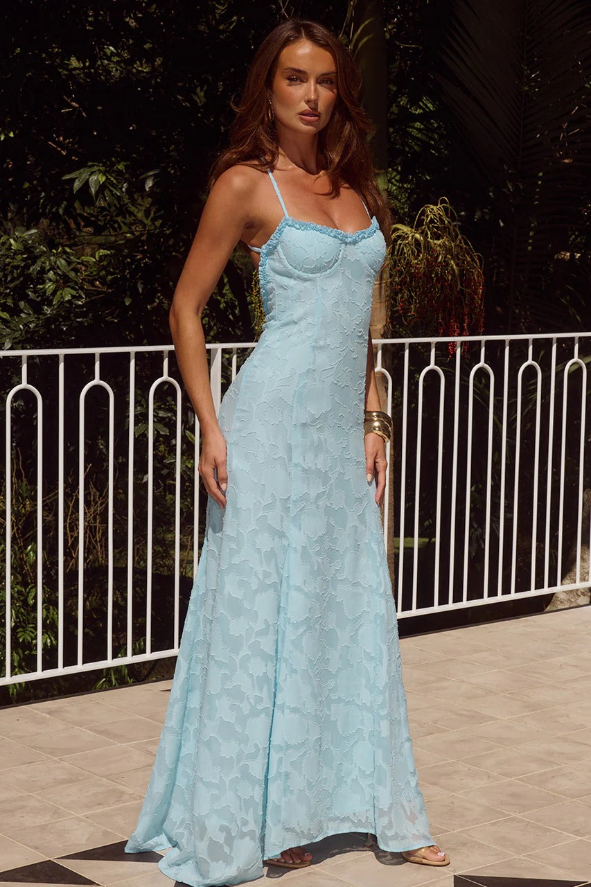Runaway The Label Ellerby Maxi Dress - SKY BLUE