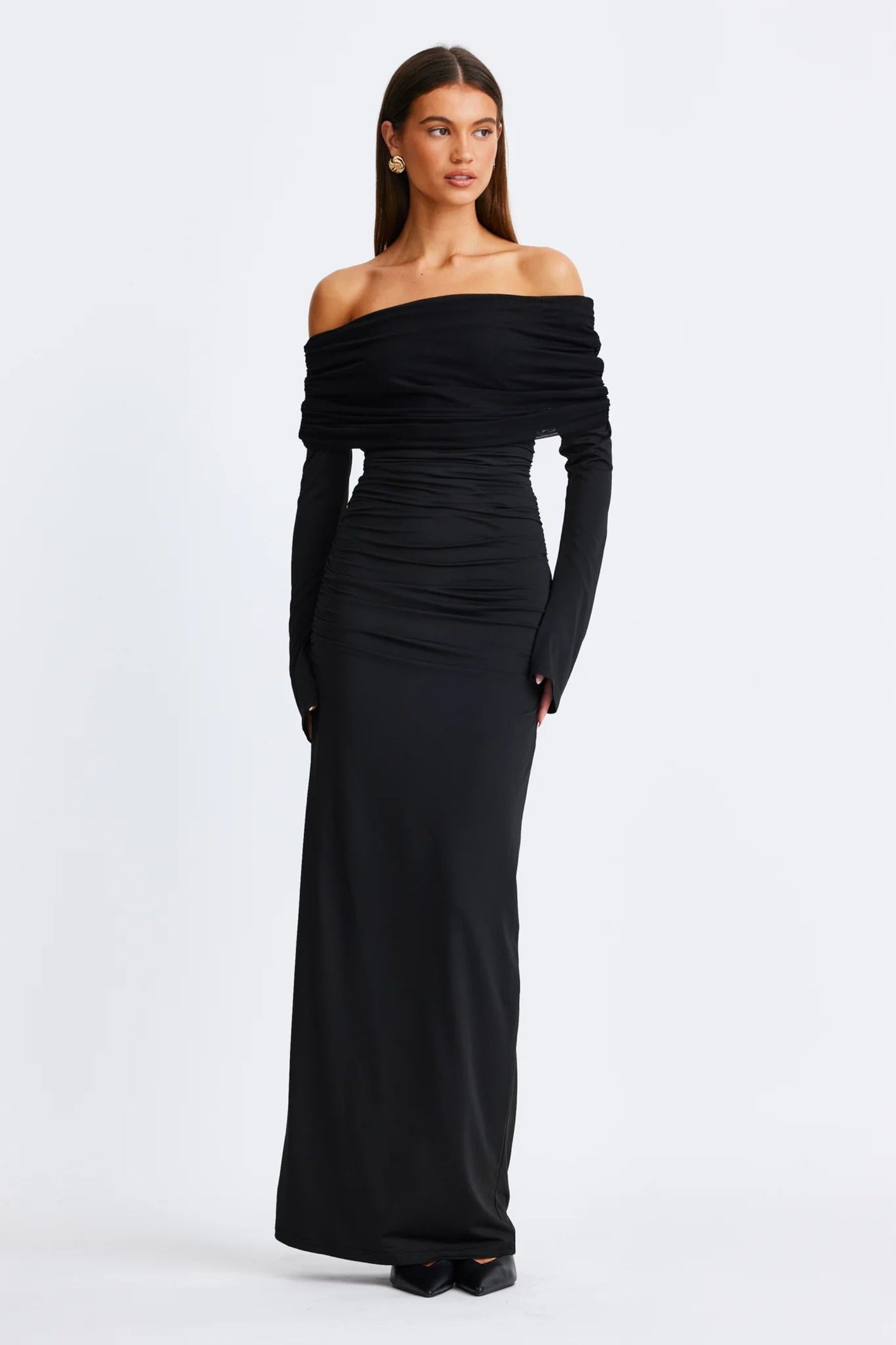 Stevie Long Sleeve Maxi Dress - Black