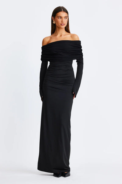 Stevie Long Sleeve Maxi Dress - Black