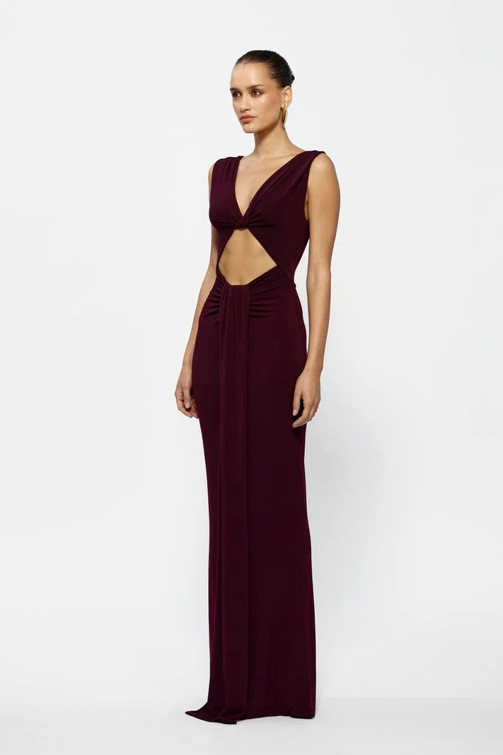 Faith Dress Black Cherry - Maxi Gown | Effie Kats L