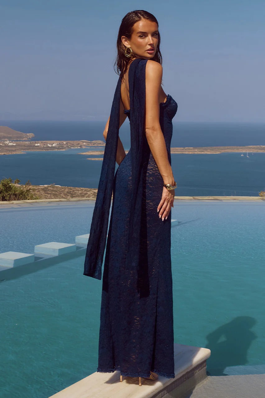 Runaway The Label Amana Maxi Dress - NAVY