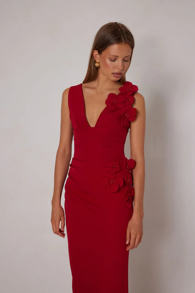 Alyana Dress - Crimson