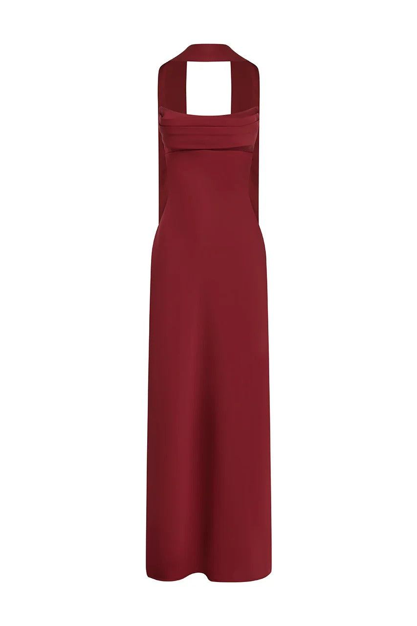 Madeleine Strapless Maxi Dress - Cherry