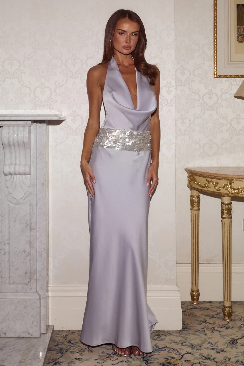 marcella maxi dress Runaway The Label - Silver tiktok Ballerina- Blue - Royal Size:20 UK a shoulder bag