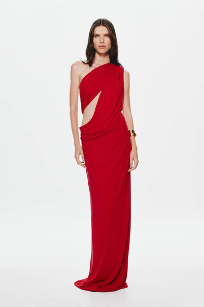 Misha Solstice Cupro Maxi Dress - Cherry