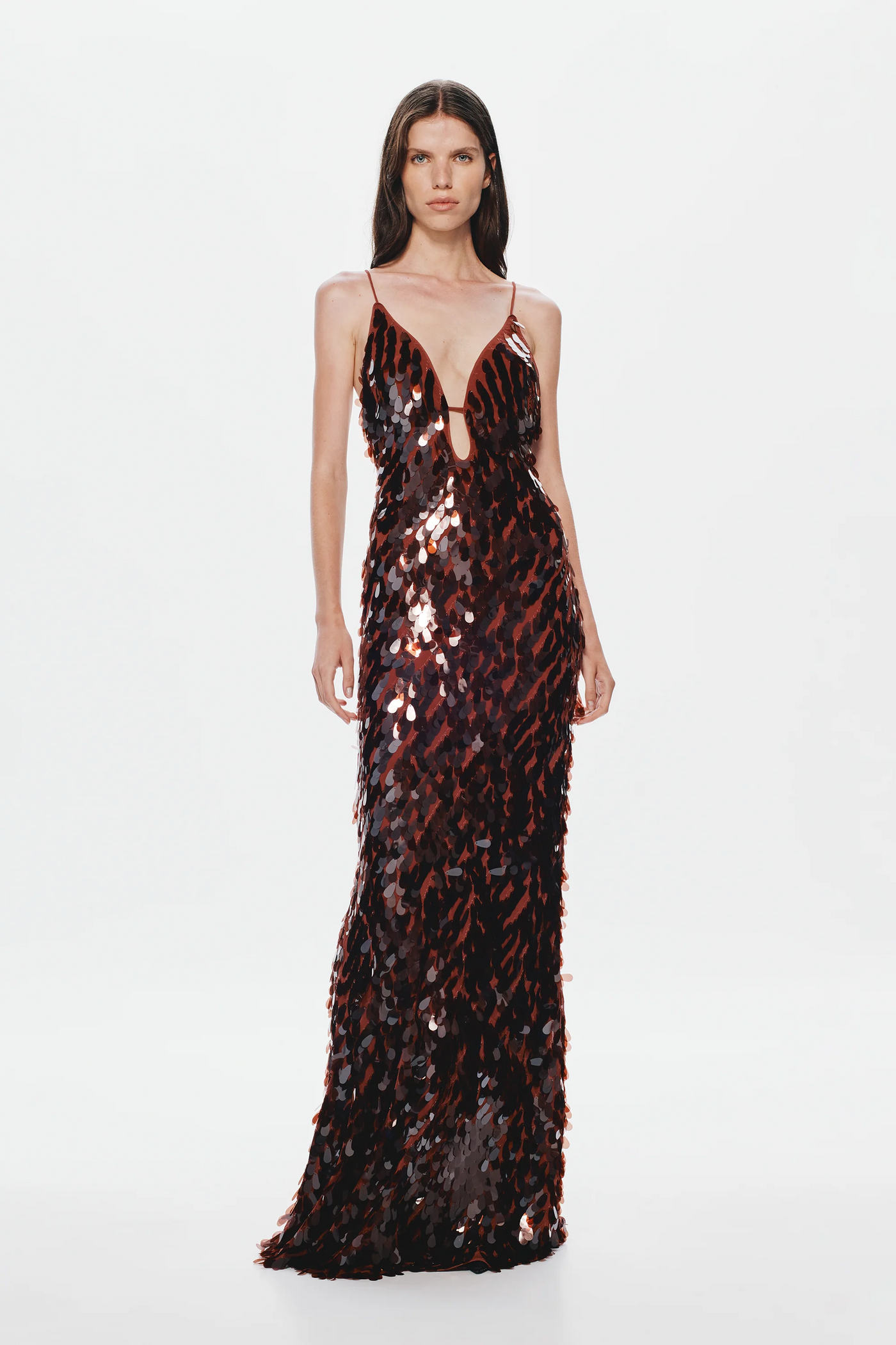 Misha Sapphire Sequin Maxi Dress - Fig