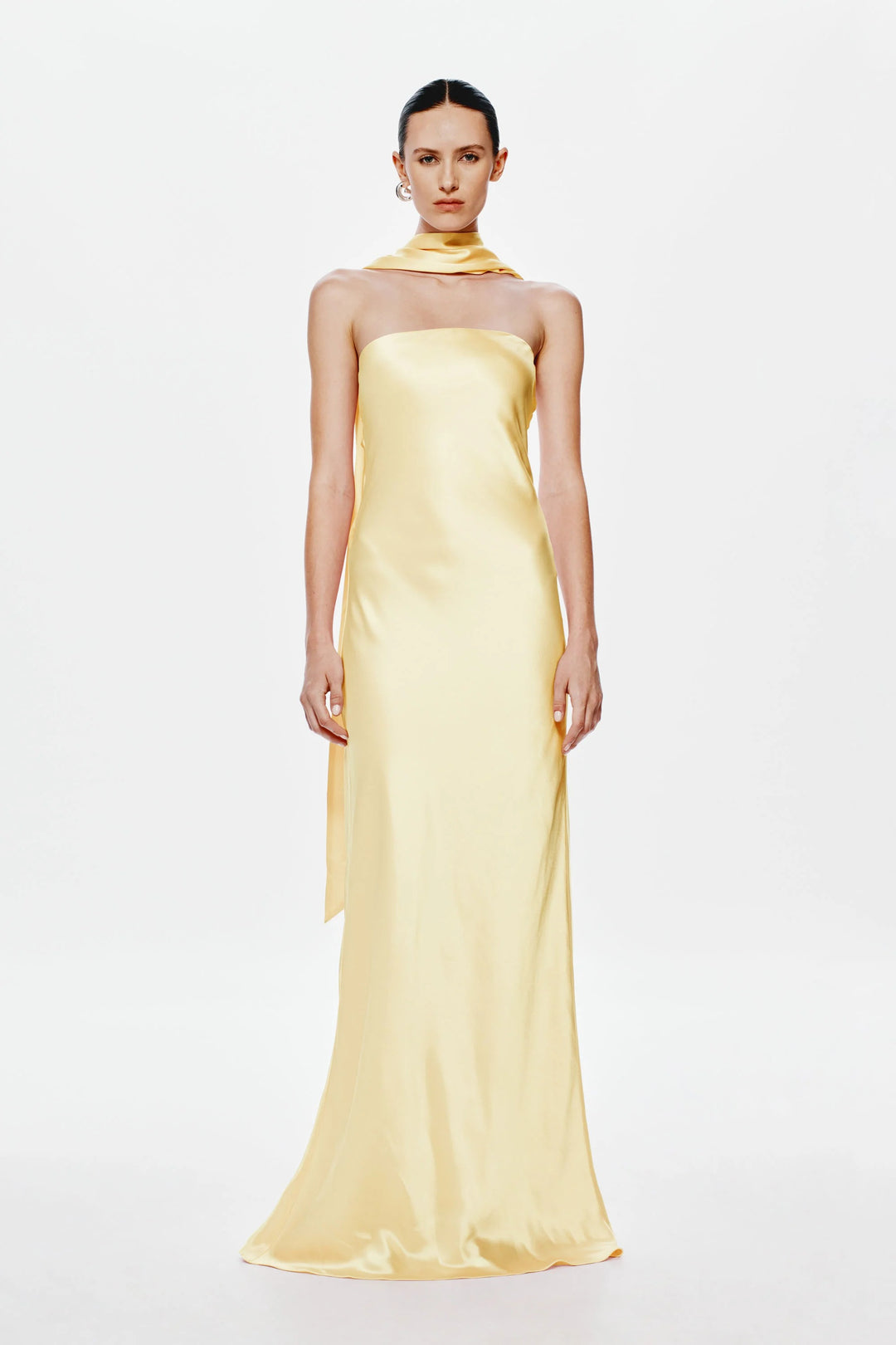 misha dresses Midi Center back split MISHA | The Lilia Satin