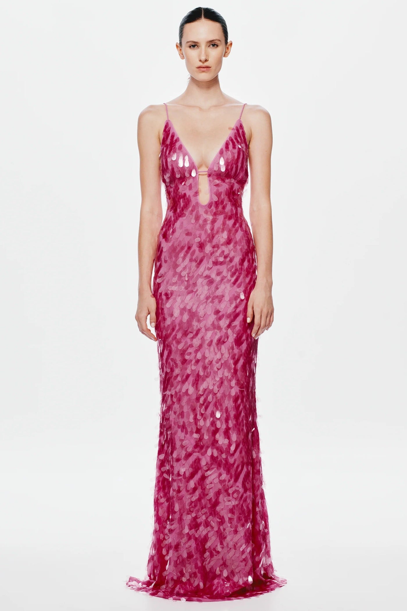 Misha Sapphire Sequin Maxi Dress - Fuchsia