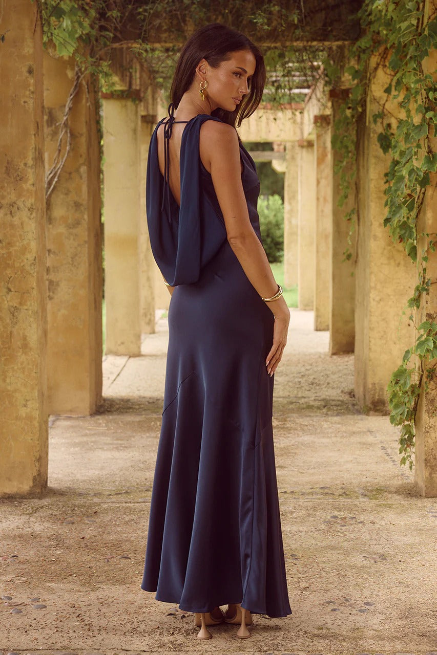 gabriella cowl maxi dress - fuchsia Gabriella Cowl Maxi Dress - NAVY