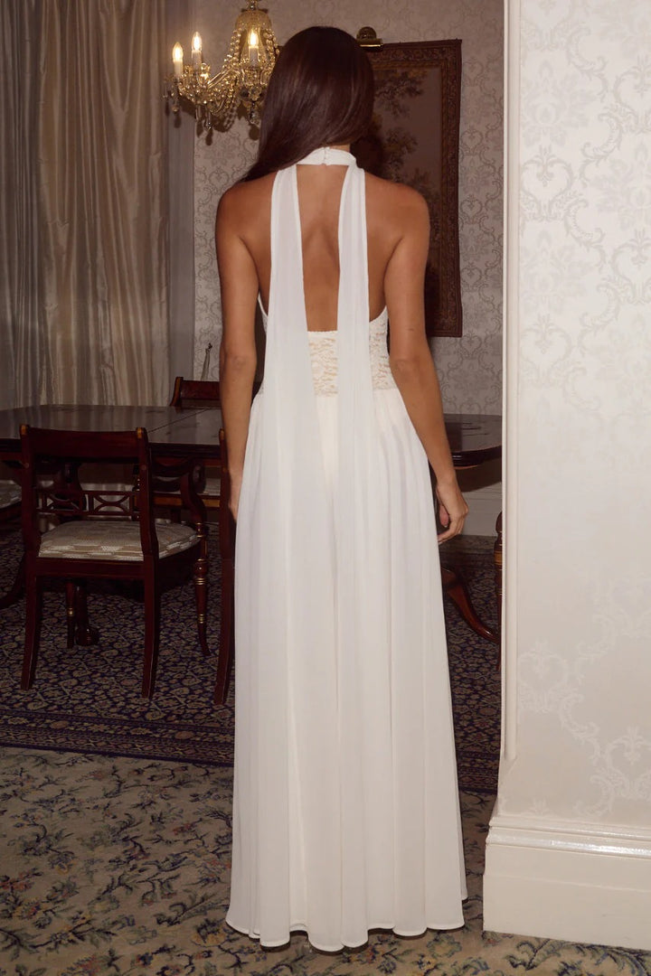 cream backless maxi dress Cream Slinky Backless Cut Out Maxi Dress