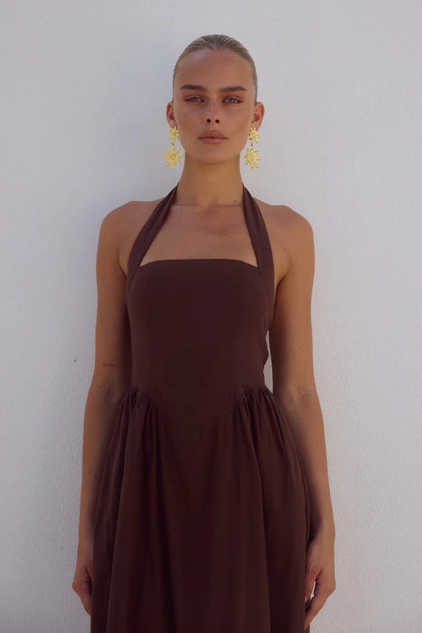 Locklea Midi Dress - Chocolate