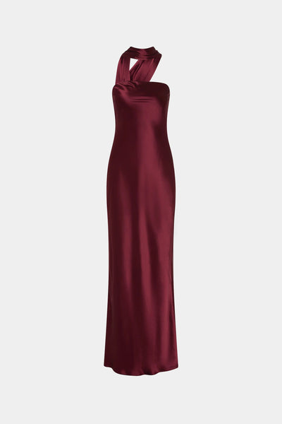 Misha Lilia Satin Gown - Port