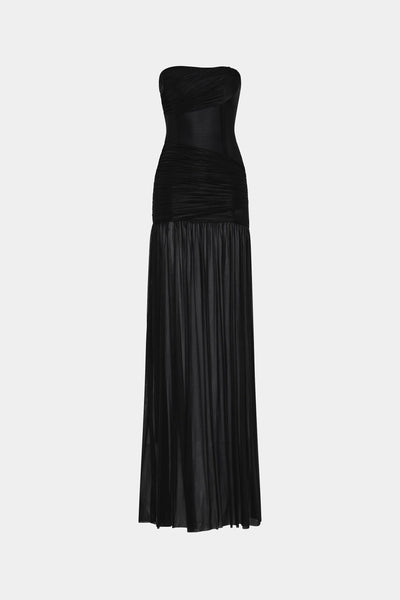 Misha Ember Wrapped Dress - Black