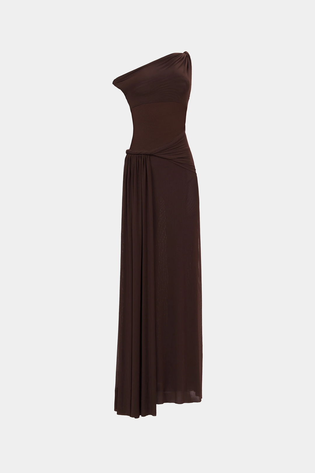 Misha The Sisal Mesh Maxi Dress | Brown | Size M