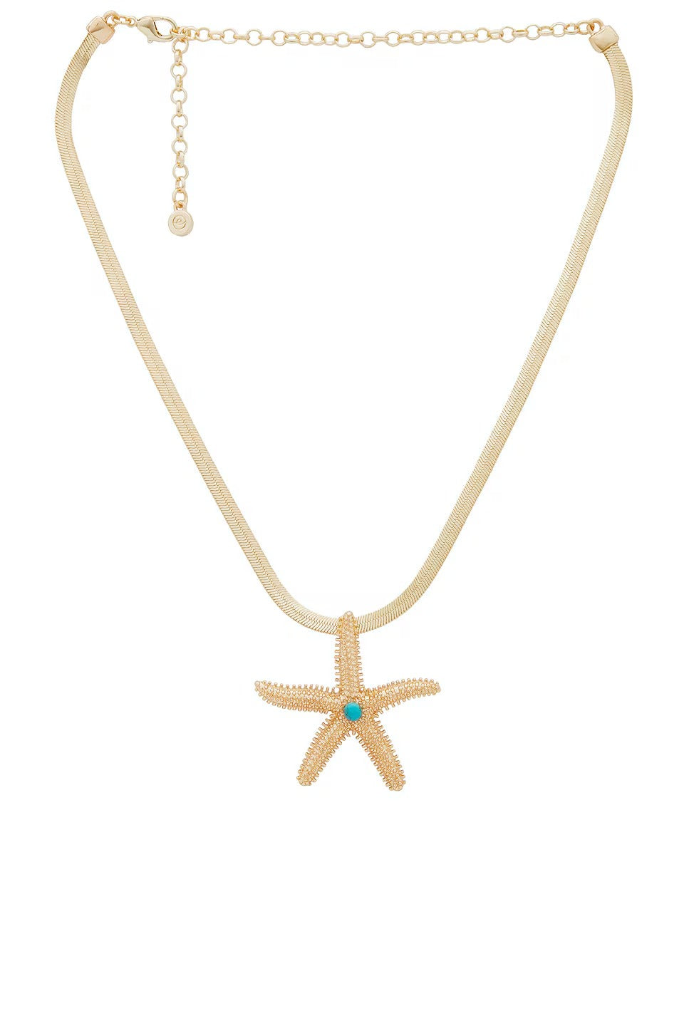 Starfish Pendant Herringbone Chain Necklace