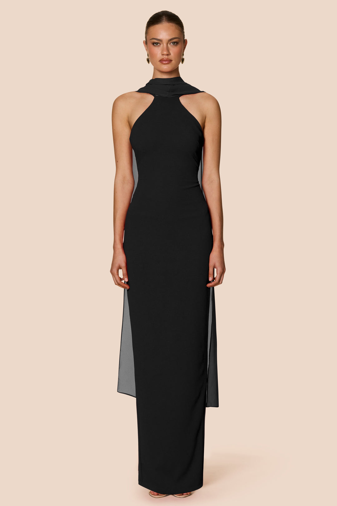 Nookie Martini High Neck Gown in Black