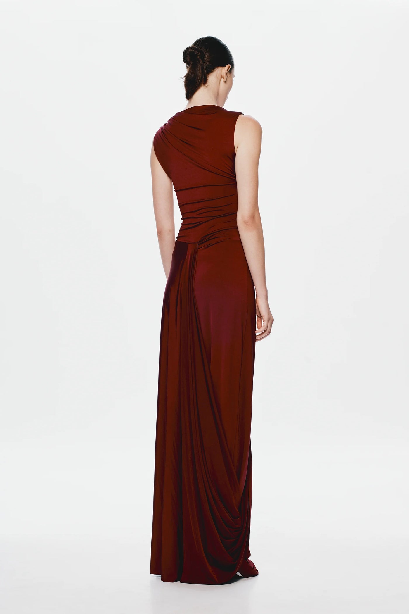 Misha Waterfall Jersey Maxi Skirt - Port