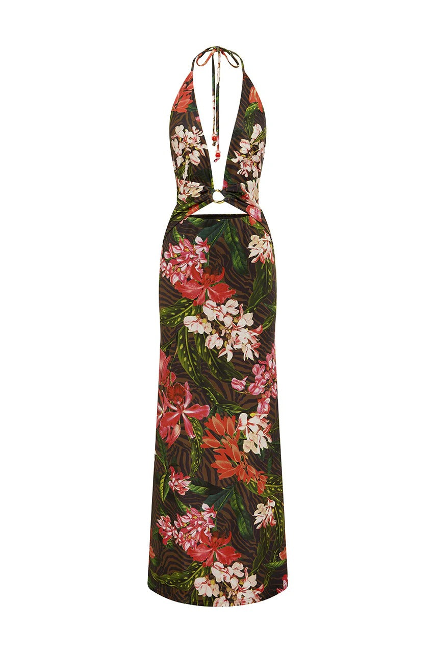 HALSTON HALTER MAXI DRESS - CATARINA Black - XS HALSTON HALTER MAXI DRESS - CATARINA Black - XS