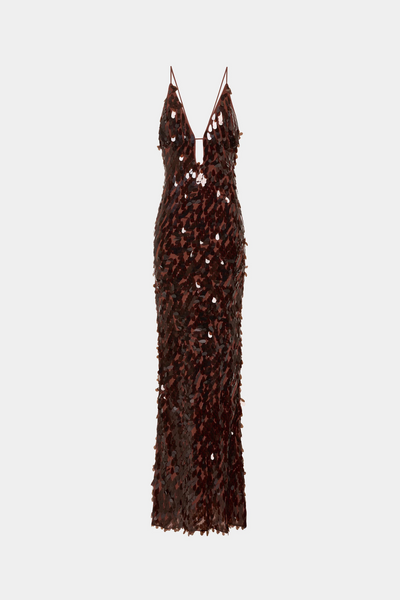 Misha Sapphire Sequin Maxi Dress - Fig