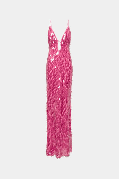 Misha Sapphire Sequin Maxi Dress - Fuchsia