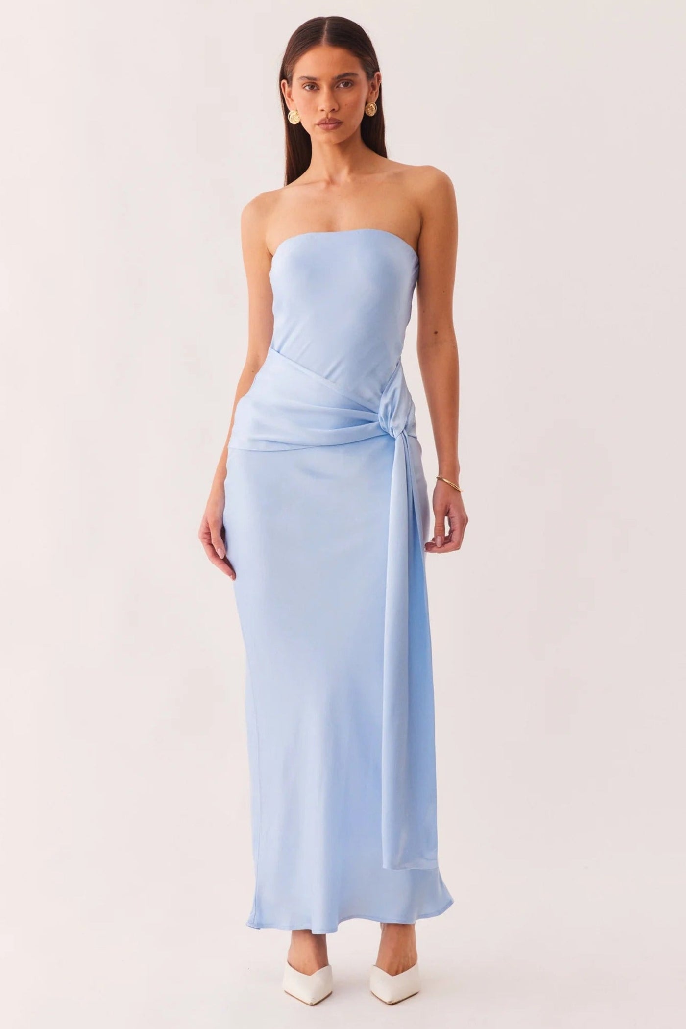Sndys Women's Angie Tie Front Maxi Dress - Blue - Size Xs - Baby Blue Sndys Women's Angie Tie Front Maxi Dress - Blue - Size Xs - Baby Blue