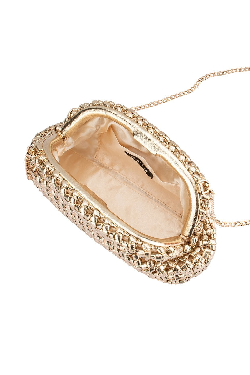 Everly Hand Woven Clutch - Gold