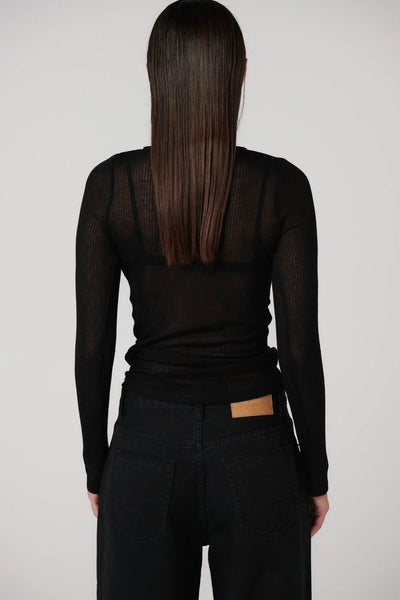 Xavier Button Top - Black