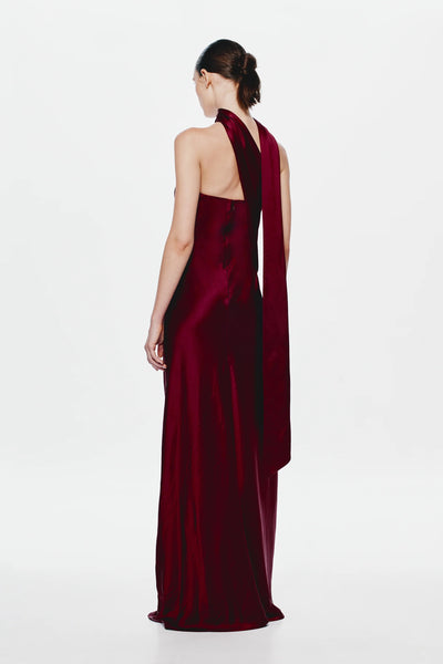 Misha Lilia Satin Gown - Port