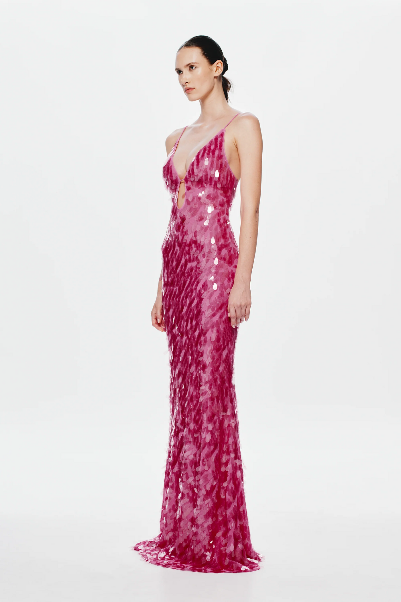 Misha Sapphire Sequin Maxi Dress - Fuchsia