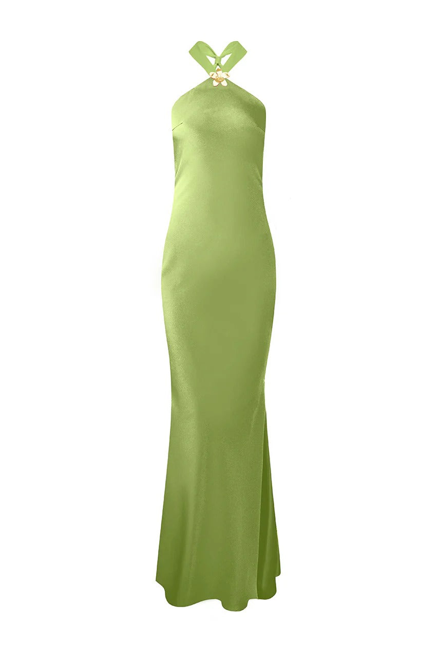 chara maxi dress CHARA LOW CROSS BACK MAXI DRESS - OLIVE
