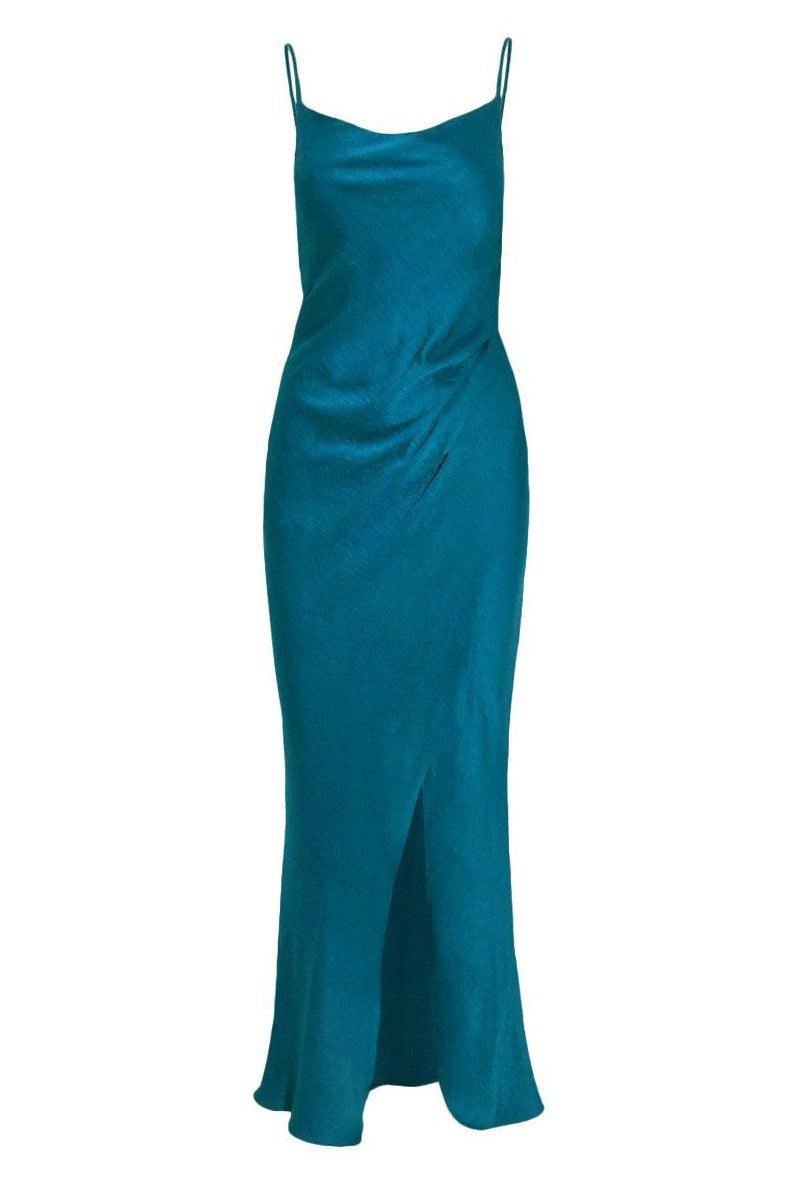 Isabella Low Back Dress - Teal - JAUS