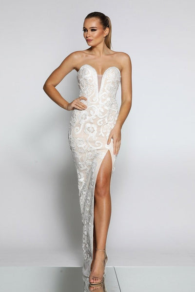 Jadore JX1067 Dress - Ivory/Nude - SHOPJAUS - JAUS