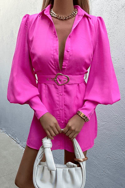 Jamela Shirt Dress - Pink - JAUS