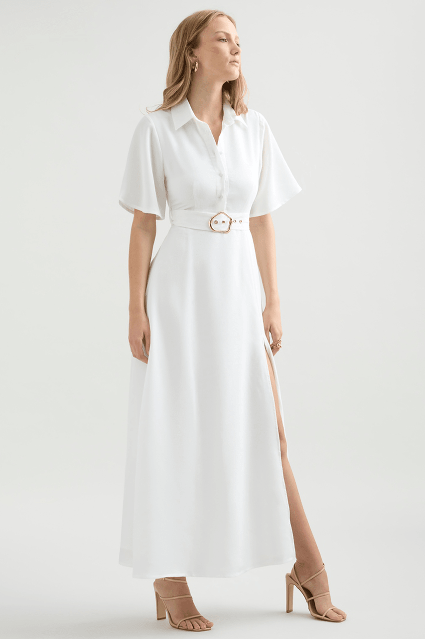 Jamie Maxi Dress - White - JAUS