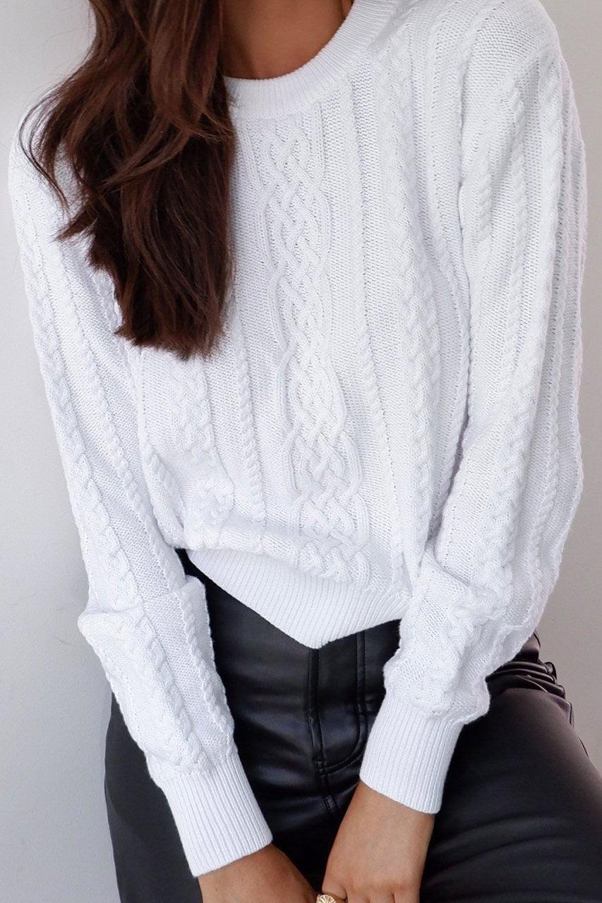 Jane Knit Sweater - White - JAUS